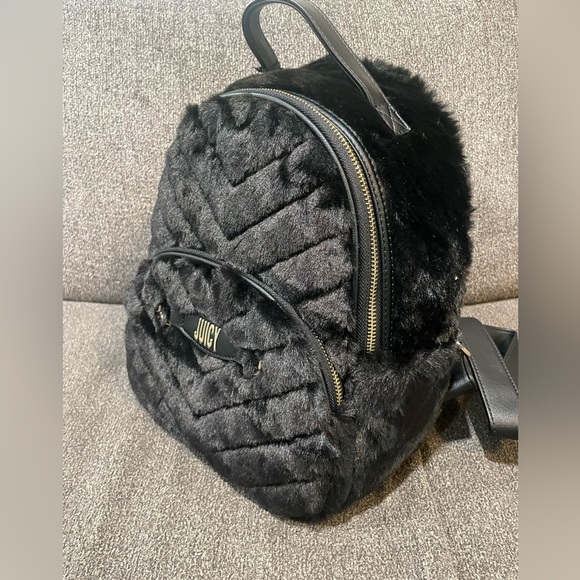 Juicy Couture Black Faux Fur Backpack main image 6